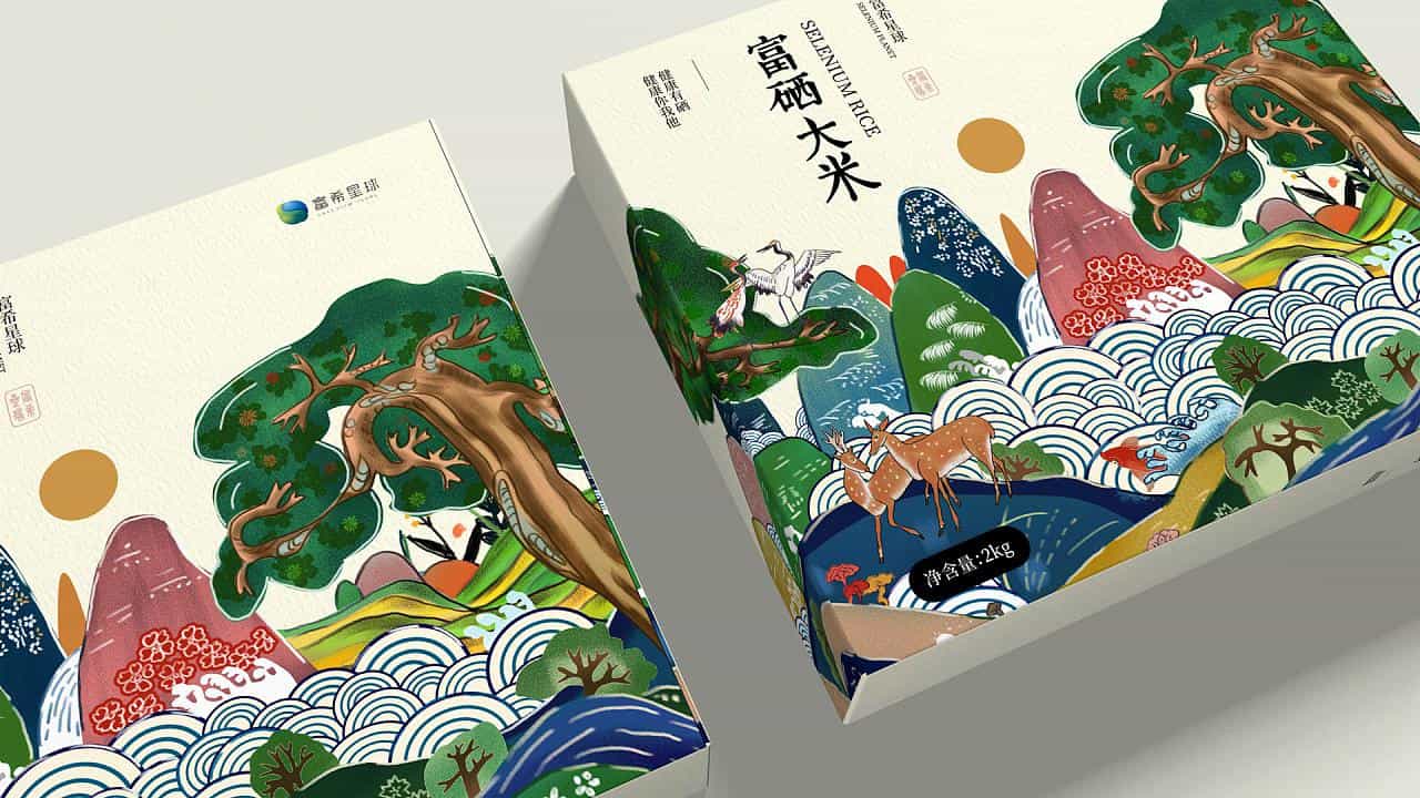 国风正当时大米品类新国潮创意包装33图 第4张 国风正当时大米品类新国潮创意包装33图 第4张