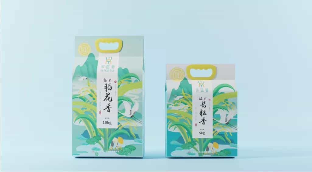 国潮插画风的大米包装设计,太养眼了24图 第19张 国潮插画风的大米包装设计,太养眼了24图 第19张